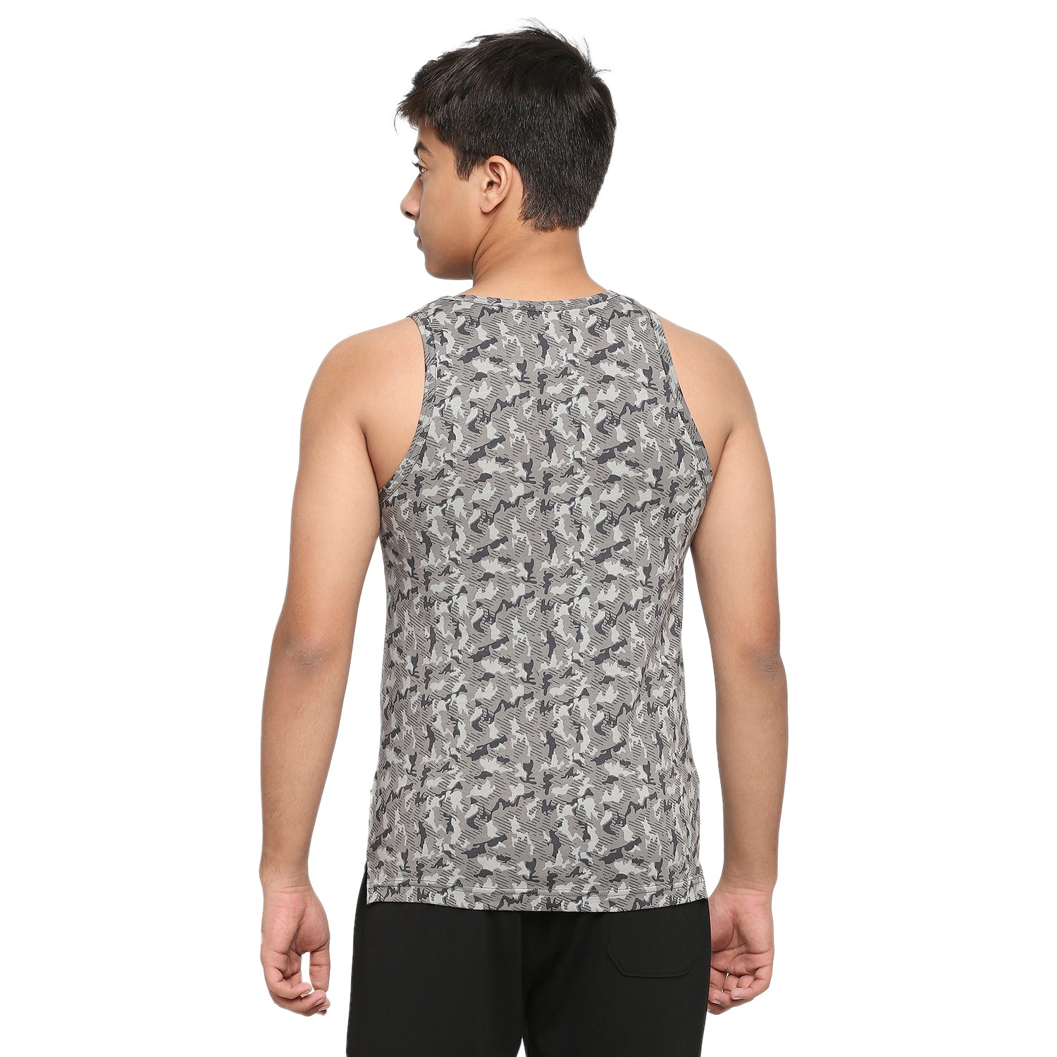 U19 Teens Gray Vest in Camouflage Print