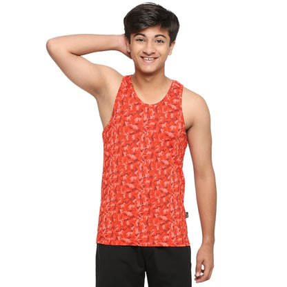 U19 Teens Red Vest in Camouflage Print