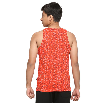 U19 Teens Red Vest in Camouflage Print
