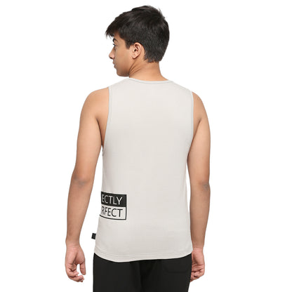 U19 Teens Light Gray Broadshoulder Vest made in Cotton Lycra Fabric