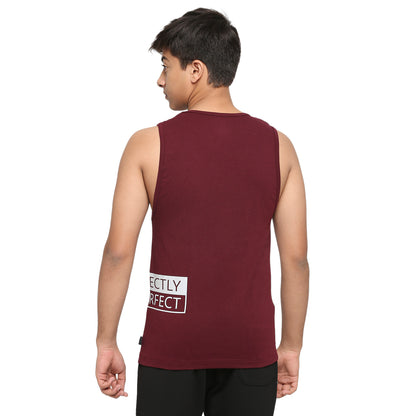 U19 Teens Wine Broadshoulder Vest made in Cotton Lycra Fabric