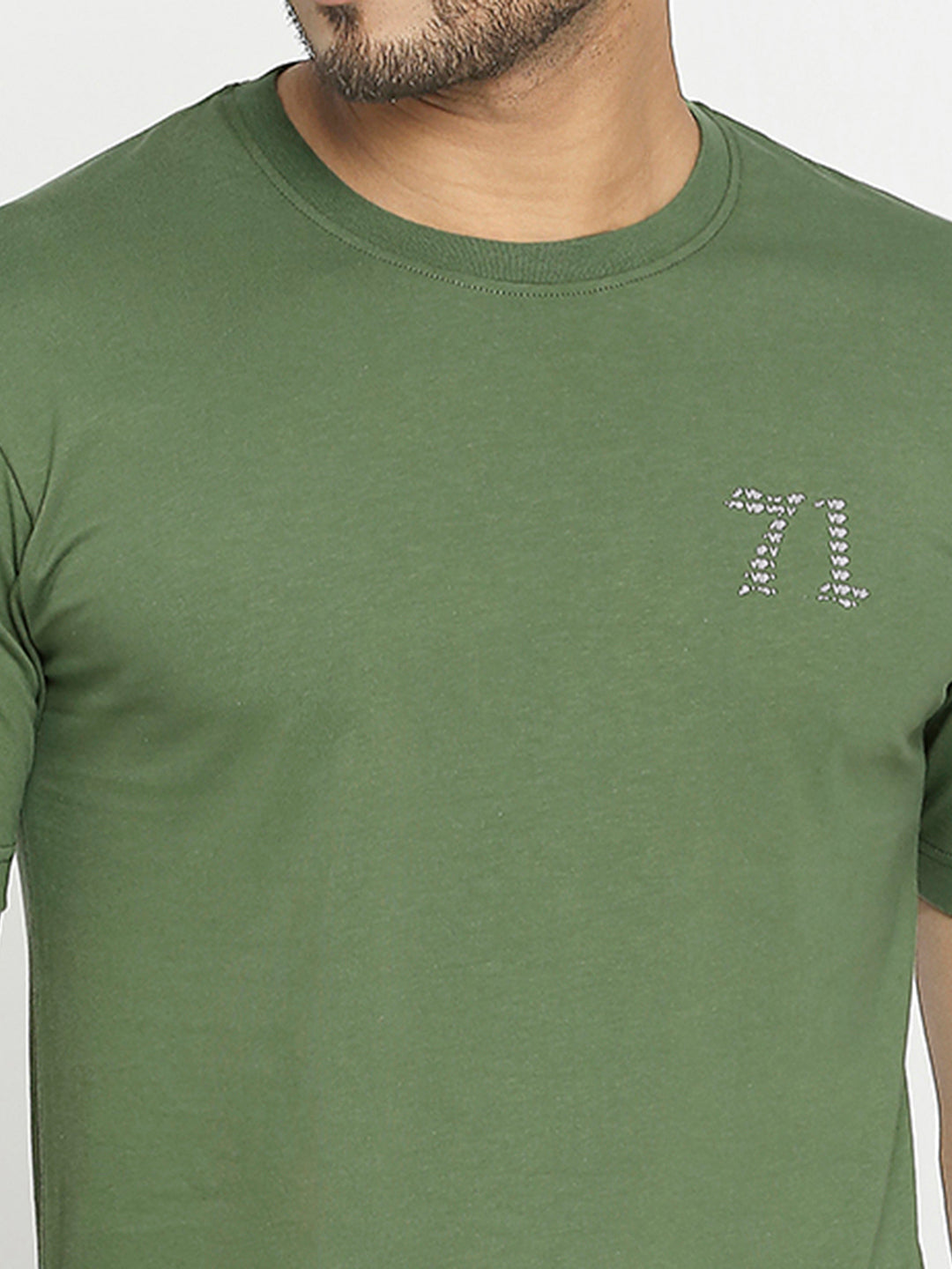 Solid Bottle Green Everyday Essential Cotton T-Shirt for Men