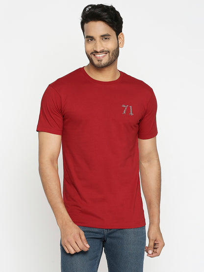 Solid Maroon Everyday Essential Cotton T-Shirt for Men