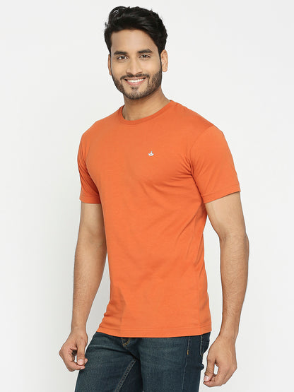 Mens Rusty Colour Round Neck T-Shirt