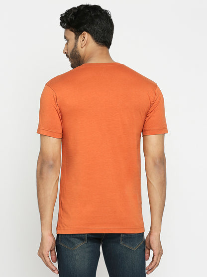 Mens Rusty Colour Round Neck T-Shirt